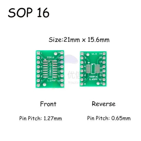 Double Side SMD SOP to DIP Adapter – SOP 8/10/14/16/20/24 Double Side SMD SOP to DIP Adapter – SOP 8/10/14/16/20/24