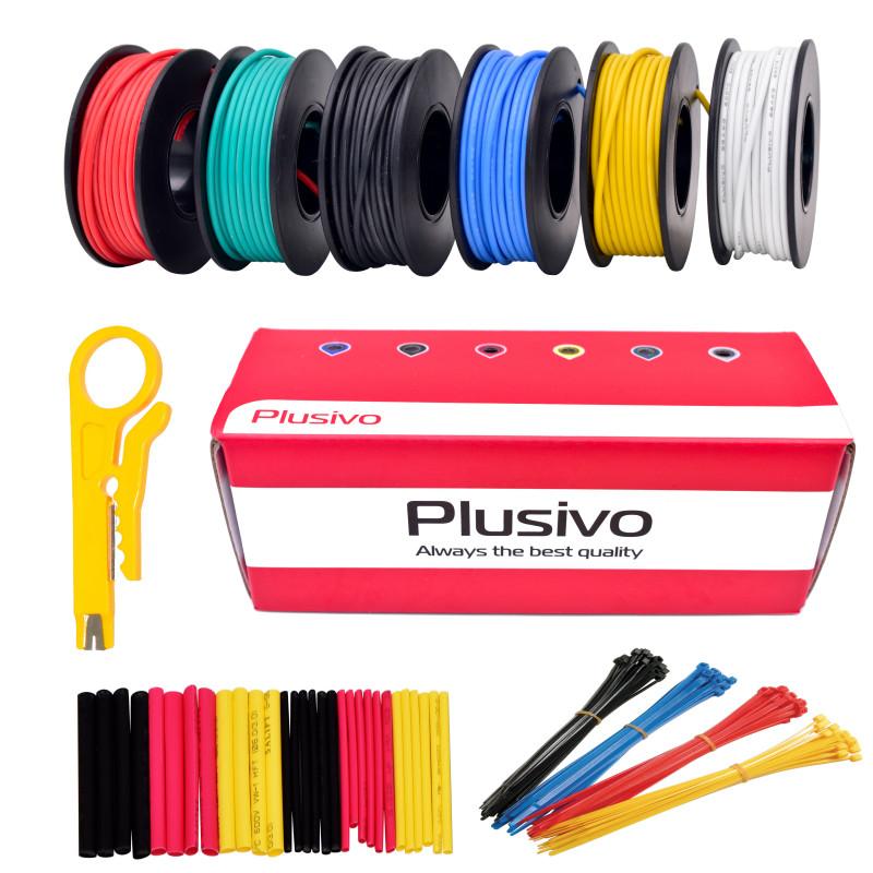 22 AWG Hook Up Wire Kit, Silicone Electrical Wire Spools, 3m–15m Each
