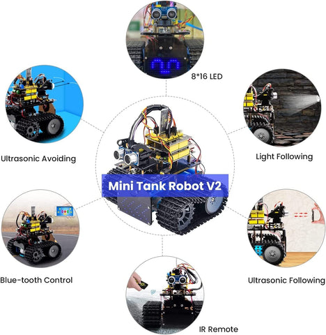 Arduino Toy Tank Keyestudio Arduino Tank Robot Car Kit – Bluetooth IR Control – Voltaat
