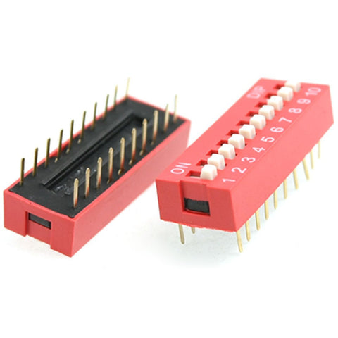 DIP Switch – 10 Position 2.54mm Pitch Through Hole DIP Switch – 10 Position 2.54mm Pitch Through Hole