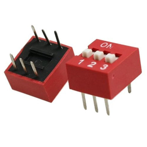 DIP Switch – 3 Position 2.54 mm Pitch (2 Pack) DIP Switch – 3 Position 2.54 mm Pitch (2 Pack)