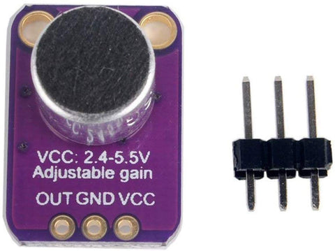 Electret Microphone Amplifier Module – Adjustable Gain 25x to 125x Electret Microphone Amplifier Module – Adjustable Gain 25x to 125x