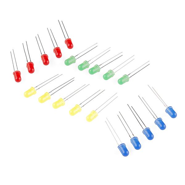 5mm LED Kit – Red Yellow Blue Green 20 Pieces – Voltaat