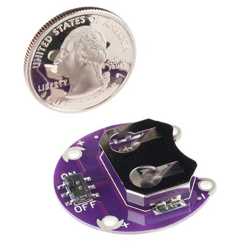 LilyPad Coin Cell Battery Holder – CR2032 with On/Off Slide Switch LilyPad Coin Cell Battery Holder – CR2032 with On/Off Slide Switch