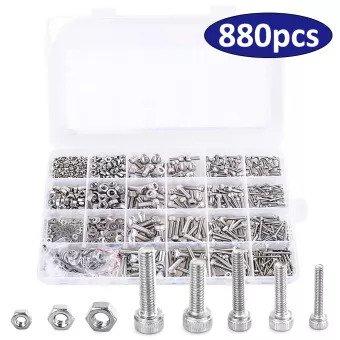 Stainless Steel Hex Socket Screw Kit – M2 M3 M4 M5 Assortment 880 Pcs Stainless Steel Hex Socket Screw Kit – M2 M3 M4 M5 Assortment 880 Pcs