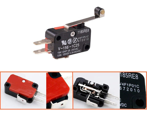 V-156-1C25 SPDT Limit Switch – Hinge Roller Lever, 15A V-156-1C25 SPDT Limit Switch – Hinge Roller Lever, 15A